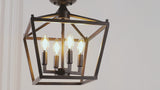 Plains Mini Lantern 12" Iron Modern Farmhouse LED Flush Mount