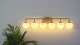Louis Parisian Globe 31" 4-Light Metal/Frosted Glass Modern Contemporary LED Vanity Light