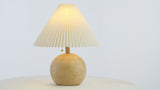Aksel 17.25" Coastal Scandinavian Resin/Iron Sphere LED Table Lamp with Pleated Shade and Pull Chain