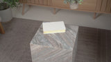 Felix 15" Contemporary Natural Marble Handmade Cube End Table
