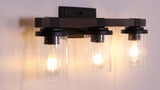 Bungalow Iron/Seeded Glass Rustic Farmhouse LED Vanity Light