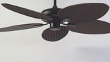 Raffles 52" Bohemian Industrial Iron/Plastic Mobile-App/Remote-Controlled 6-Speed Palm Blade Ceiling Fan