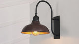 Stanley 12.25" Farmhouse Industrial Indoor/Outdoor Iron LED Gooseneck Arm Outdoor Sconce