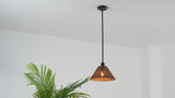 Hattie 1-Light Coastal Bohemian Metal and Woven Rattan LED Pendant Light