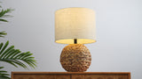 Camilo 21.5" Modern Coastal Woven Rattan Globe LED Table Lamp