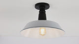 Camila 14"  Classic Industrial Indoor/Outdoor Iron LED Semi Flush Mount