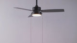 Blair 42" 1-Light Modern Minimalist 3-Speed Iron Height Adjustable Integrated LED Ceiling Fan with Pull Chains
