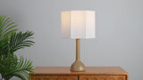 Lisbet 21" Mid-Century Modern Tubular Gourd Resin LED Table Lamp with Octagonal Shade