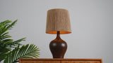 Eben 23" Rustic Farmhouse Resin/Metal Gourd LED Table Lamp with Paper Rope Shade