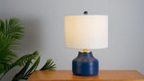 Malone 20" Modern Transitional Ribbed Tapered Ginger Jar Resin/Metal LED Table Lamp