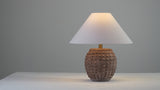 Effie 18.25" Minimalist Scandinavian Ceramic/Iron Hobnail LED Table Lamp Set 2