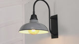 Stanley 12.25" Farmhouse Industrial Indoor/Outdoor Iron LED Gooseneck Arm Outdoor Sconce