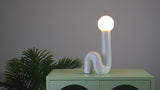 Katya 18" Scandinavian Minimalist Ceramic Spiral Tube LED Table Lamp