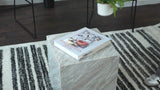 Felix 15" Contemporary Natural Marble Handmade Cube End Table