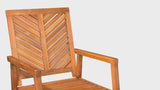 Ned Modern Chevron-Back 300-Lbs Support Acacia Wood Patio Outdoor Rocking Chair