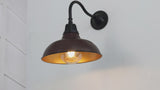 Aurora 12.25" Farmhouse Industrial Indoor/Outdoor Iron LED Gooseneck Arm Outdoor Sconce