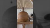 Aksel 17.25" Coastal Scandinavian Resin/Iron Sphere LED Table Lamp with Pleated Shade and Pull Chain