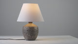 Myron 18" Minimalist Scandinavian Concrete Effect Resin/Iron LED Table Lamp Set 2
