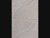 Arielle Mid-Century Modern Curve Stripe Reversible Machine-Washable Indoor/Outdoor Area Rug