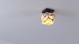 Alessia 1-Light Modern Contemporary Alabaster/Iron Cube LED Semi Flush Mount