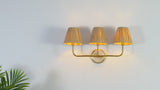 Malaya Bohemian Coastal Metal Pleated Paper Shade LED Vanity Light