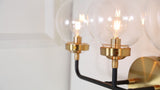 Caleb Brass Vanity Wall Sconce Clear