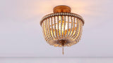 Allie 14" Wood Beaded/Metal LED Flush Mount