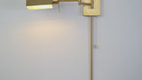 Arlo Farmhouse Industrial Single Swing Arm Plug-In or Hardwired Iron LED Wall Sconce with Pull-Chain