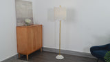 Joel 63.5" Coastal Bohemian Scallop Shade Rattan/Metal LED Floor Lamp with Pull Chain