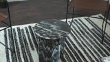 Javier 17.75" Contemporary Natural Marble Handmade X-Shaped End Table