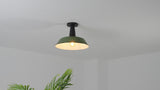 Camila 14"  Classic Industrial Indoor/Outdoor Iron LED Semi Flush Mount
