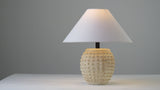 Effie 18.25" Minimalist Scandinavian Ceramic/Iron Hobnail LED Table Lamp Set 2