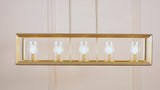 Anna 38.5" Linear Metal/Glass LED Pendant