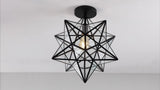 Ava 14.5" Farmhouse Bohemian Iron/Glass LED Semi Flush Mount