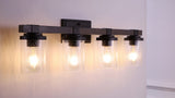 Bungalow Iron/Seeded Glass Rustic Farmhouse LED Vanity Light