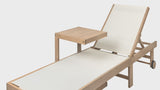 Trabuco Coastal Modern Acacia Wood Mesh 5-Position Outdoor foldable Chaise Lounge Set with Side Table