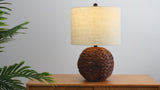 Camilo 21.5" Modern Coastal Woven Rattan Globe LED Table Lamp