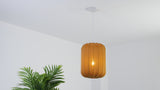Aurelia 13.75" 1-Light Scandinavian Japandi Adjustable Lantern Metal with Ribbed Cocoon Capsule Shade LED Pendant
