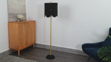 Joel 63.5" Coastal Bohemian Scallop Shade Rattan/Metal LED Floor Lamp with Pull Chain