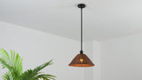 Hattie 1-Light Coastal Bohemian Metal and Woven Rattan LED Pendant Light