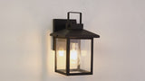 Bungalow 6.75" Iron/Seeded Glass Rustic Traditional Lantern LED Outdoor Lantern Set 2