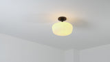 Marfa 14" Glass/Iron Farmhouse Modern LED Flush Mount
