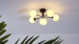 Olivier Parisian 24" Globe Modern Industrial Iron Bistro LED Semi Flush Mount