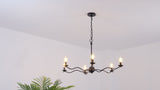 Shana Grand Modern Transitional Adjustable Sculptural Wavy Arm Candle-Style Metal LED Chandelier