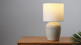 Hugo 16.75" Traditional Rustic Reeded Ceramic Vase LED Table Lamp, Set of 2