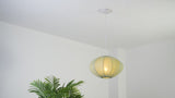 Kira 18.38" 1-Light Scandinavian Japandi Adjustable Lantern Metal with Ribbed Cocoon UFO Saucer Shade LED Pendant