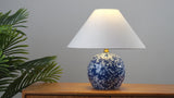 Felice 17.25" Modern Cottage Floral Ceramic Globe LED Table Lamp