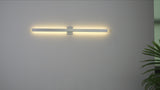Vara 49.5" Modern Minimalist Indoor/Outdoor Metal 350-Degree Rotate Dimmable Integrated Linear LED Wall Sconce