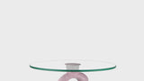 Blanche 25" Classic Mid-Century Glass Top Flamingo End Table