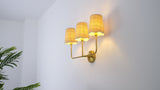 Lila Traditional Coastal Scalloped Fabric Shade/Metal LED Vanity Light